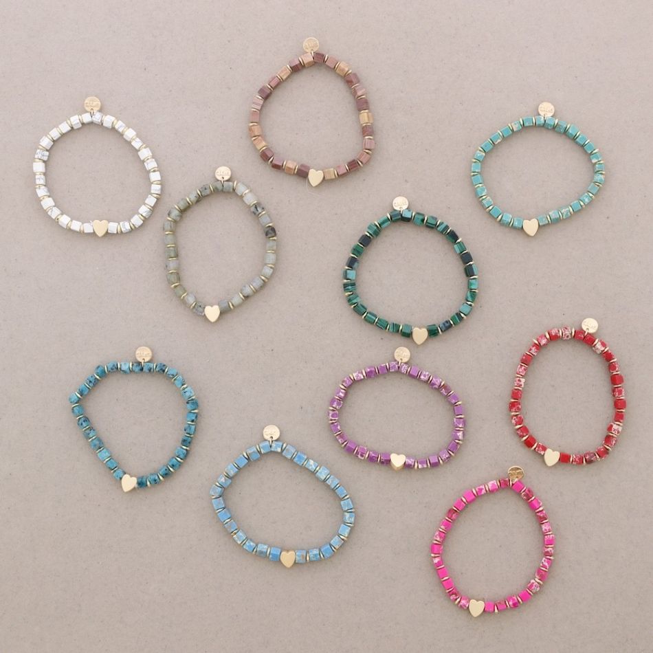 PULSERA ELÁSTICA PIEDRAS CUADRADAS