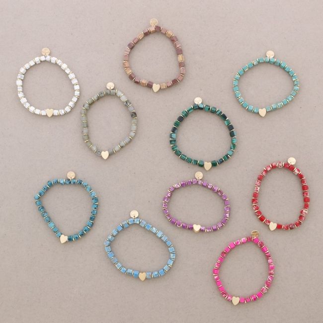 ELASTIC SQUARE STONE BRACELET