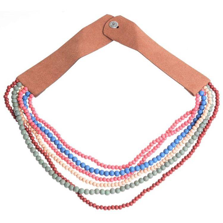 COLLAR LARGO 6 NIVELES BOLAS MADERA 2