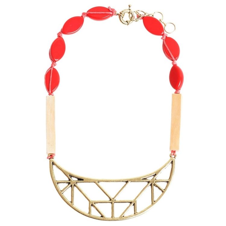GEOMETRIC BEADS SHORT NECKLACE