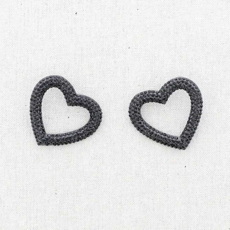 STAINLESS STEEL EARRINGS HEART WITH CRYSTALS