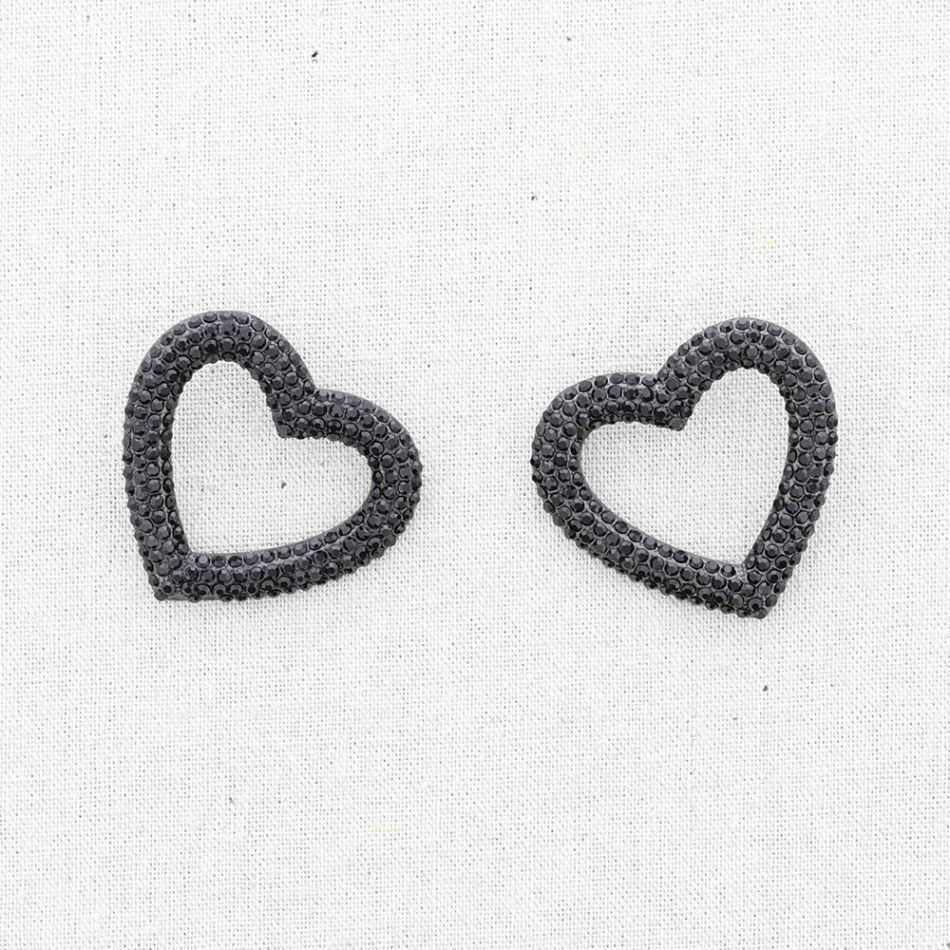STAINLESS STEEL EARRINGS HEART WITH CRYSTALS