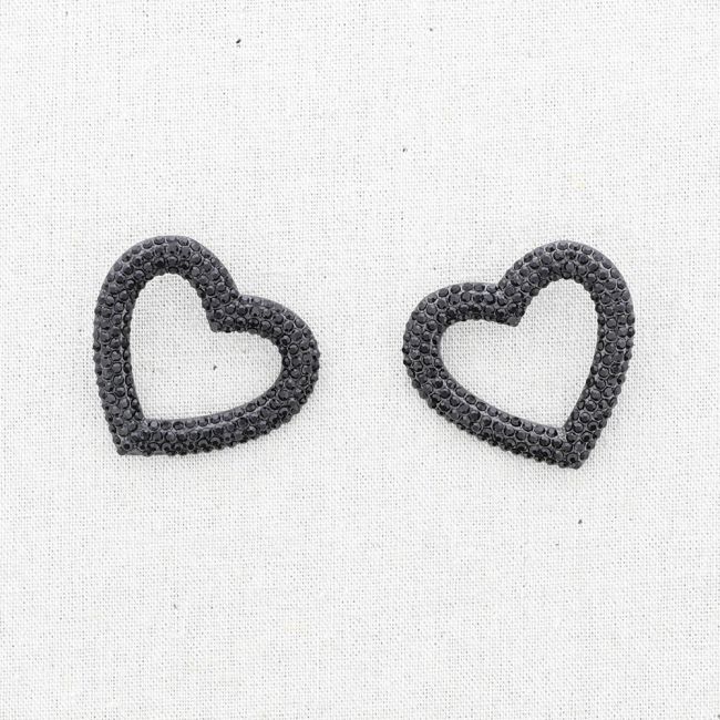 STAINLESS STEEL EARRINGS HEART WITH CRYSTALS