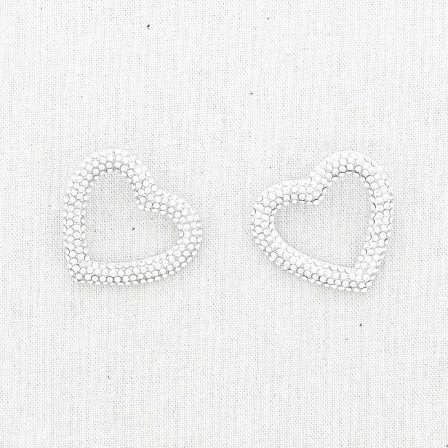 STAINLESS STEEL EARRINGS HEART WITH CRYSTALS