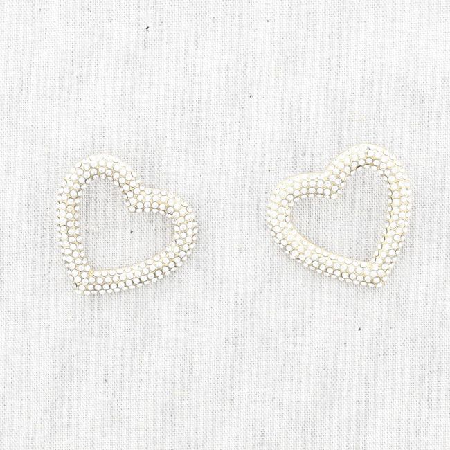 PENDIENTES PRESIÓN ACERO CORAZÓN CRISTALES
