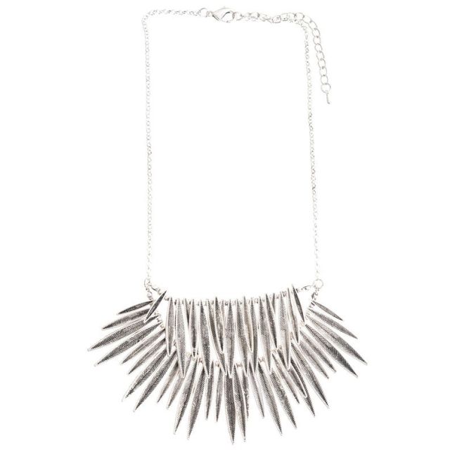 2 LEVELS METAL LEAF SHORT NECKLACE
