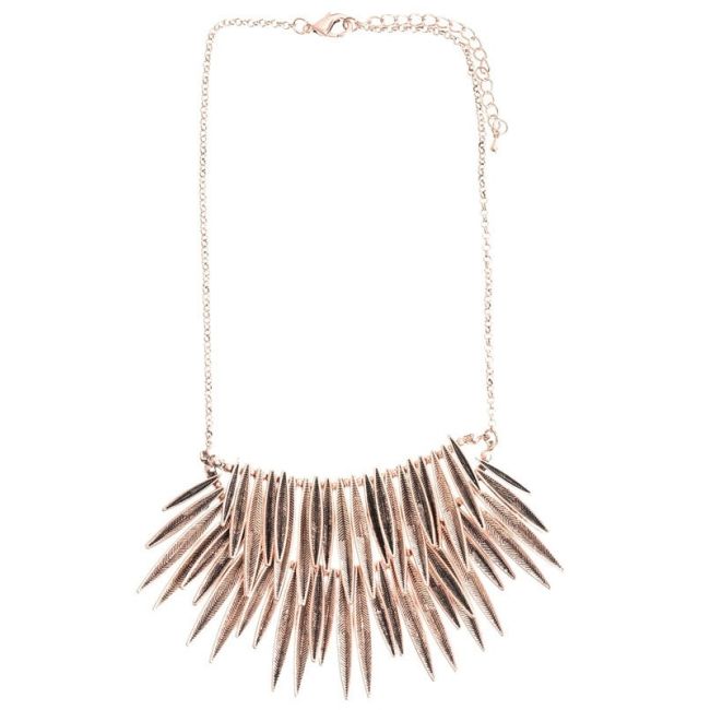 2 LEVELS METAL LEAF SHORT NECKLACE