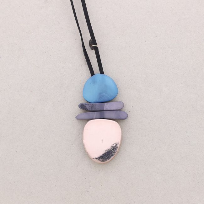 LONG NECKLACE PENDANT GEOMETRIC SHAPES