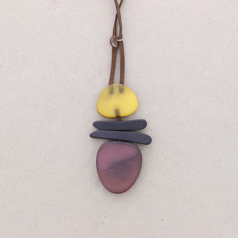LONG NECKLACE PENDANT GEOMETRIC SHAPES