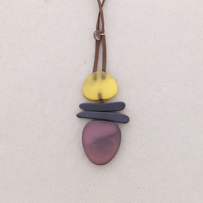 LONG NECKLACE PENDANT GEOMETRIC SHAPES