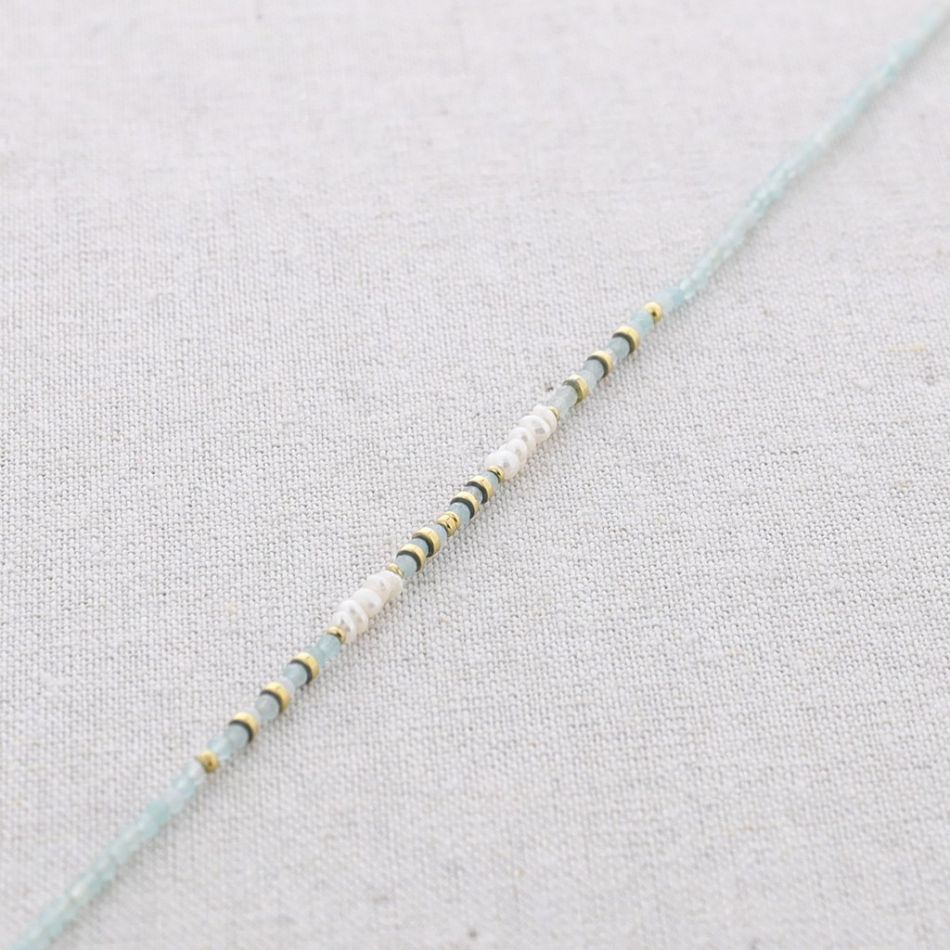 CULTIVATED PEARLS STONES STEEL SHORT NECKLACE