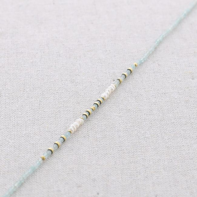 CULTIVATED PEARLS STONES STEEL SHORT NECKLACE