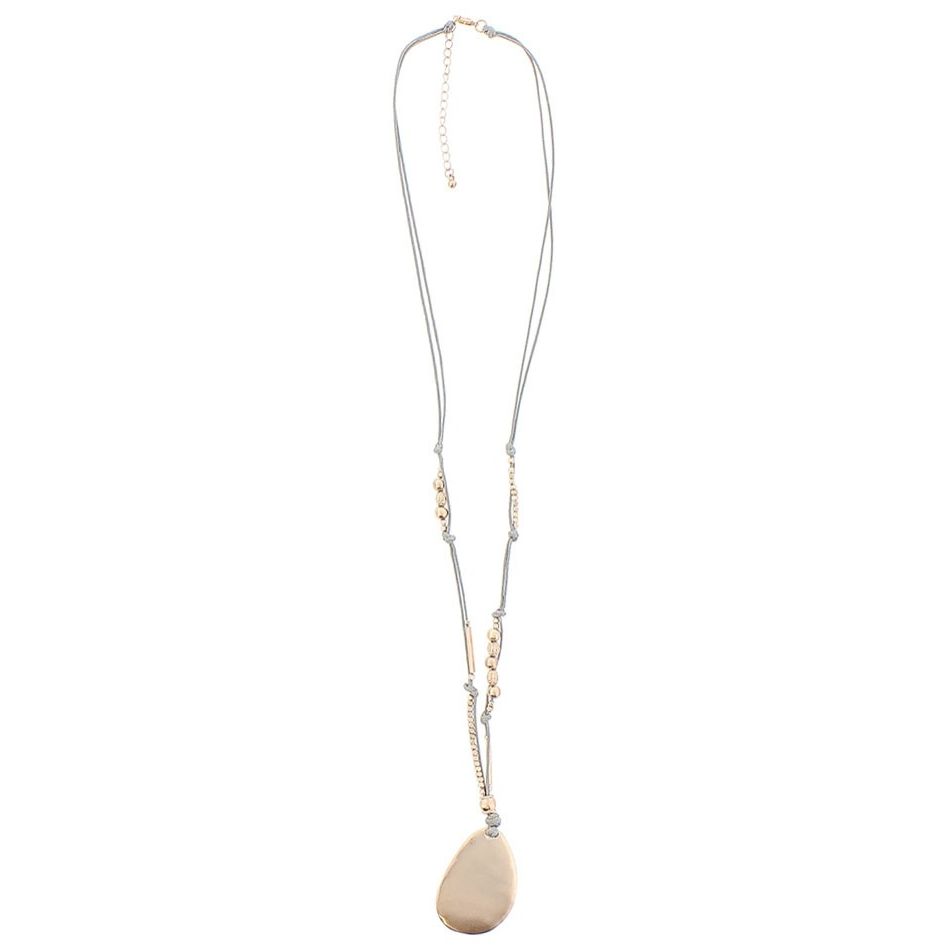 LONG METAL PENDANT NECKLACE