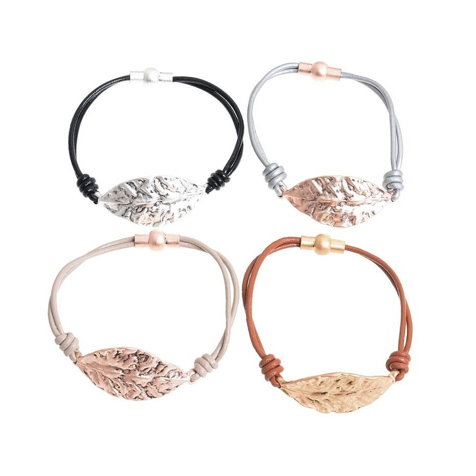 METAL LEAF MAGNET CLOSURE BRACELET