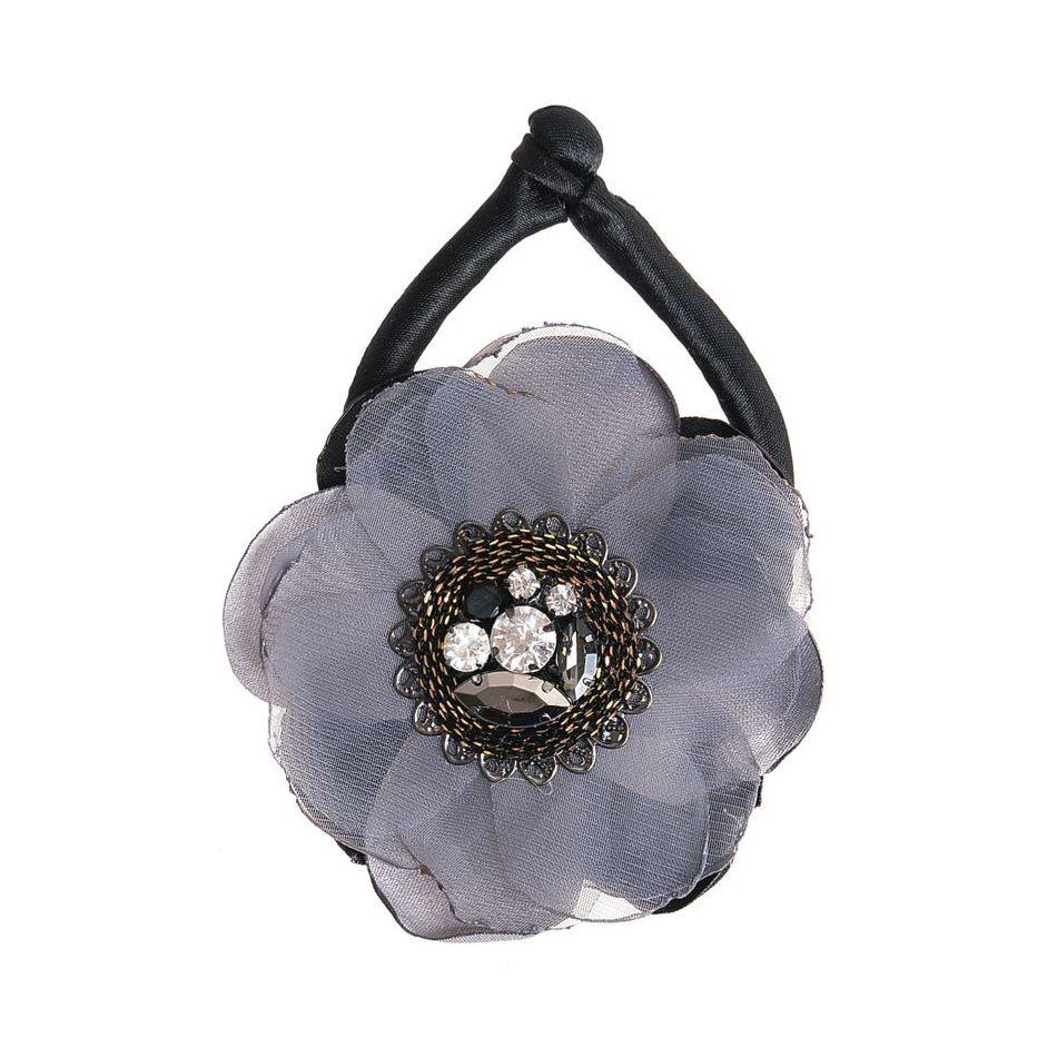 CRYSTAL FABRIC FLOWER BRACELET
