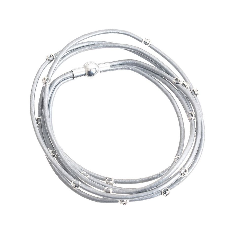 GARGANTILLA PULSERA POLIPIEL CUENTAS METAL