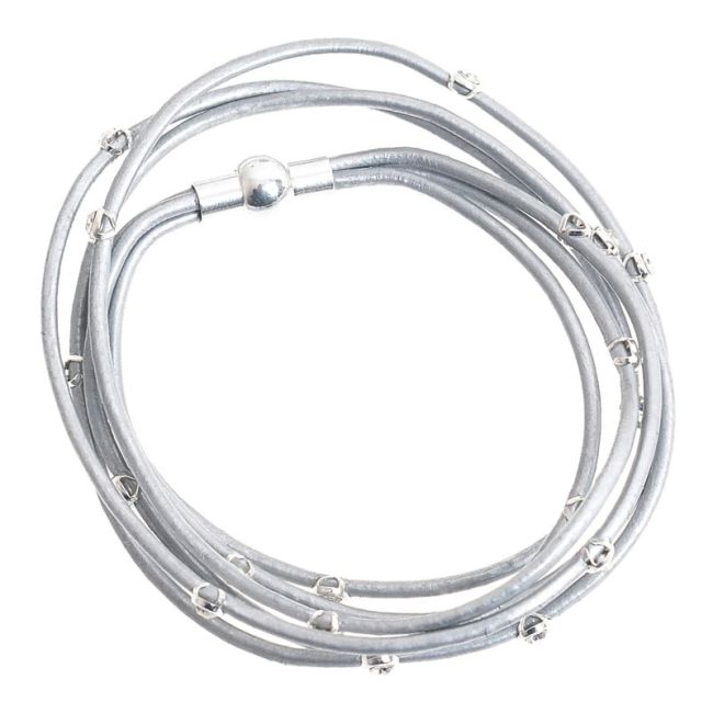 GARGANTILLA PULSERA POLIPIEL CUENTAS METAL