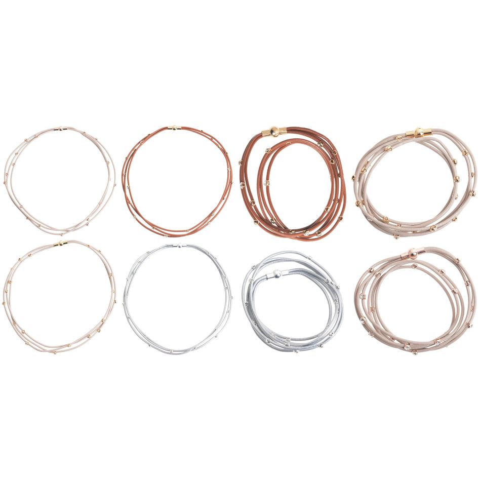 GARGANTILLA PULSERA POLIPIEL CUENTAS METAL