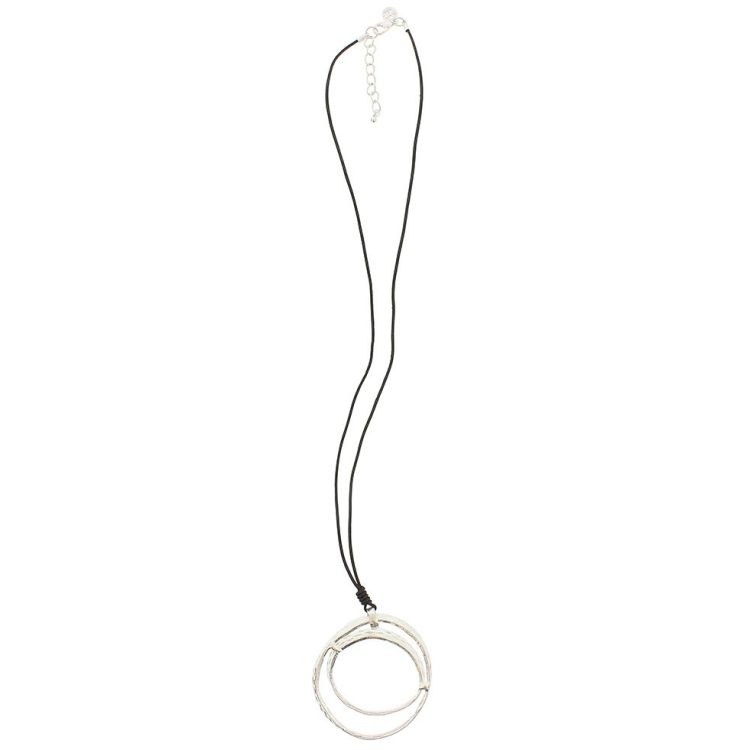 LONG METAL NECKLACE WITH GEOMETRIC SHAPES