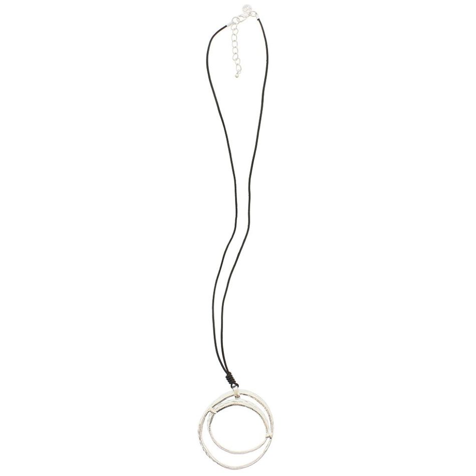 LONG METAL NECKLACE WITH GEOMETRIC SHAPES
