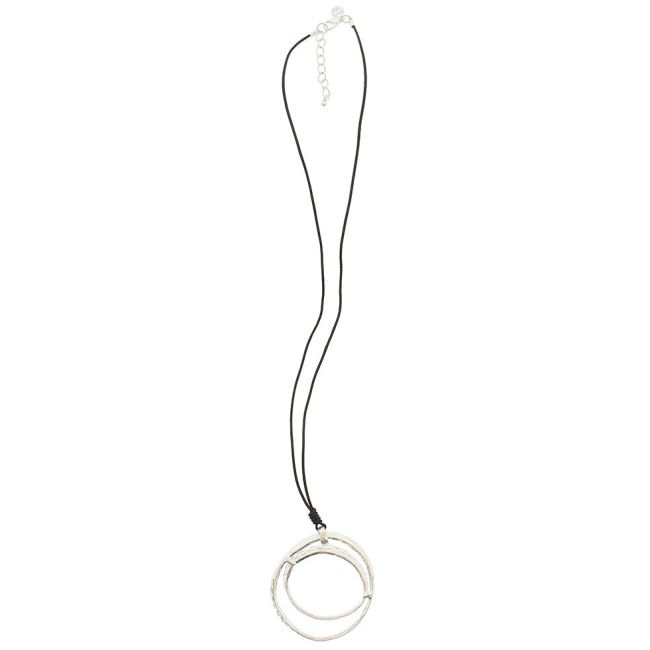 LONG METAL NECKLACE WITH GEOMETRIC SHAPES