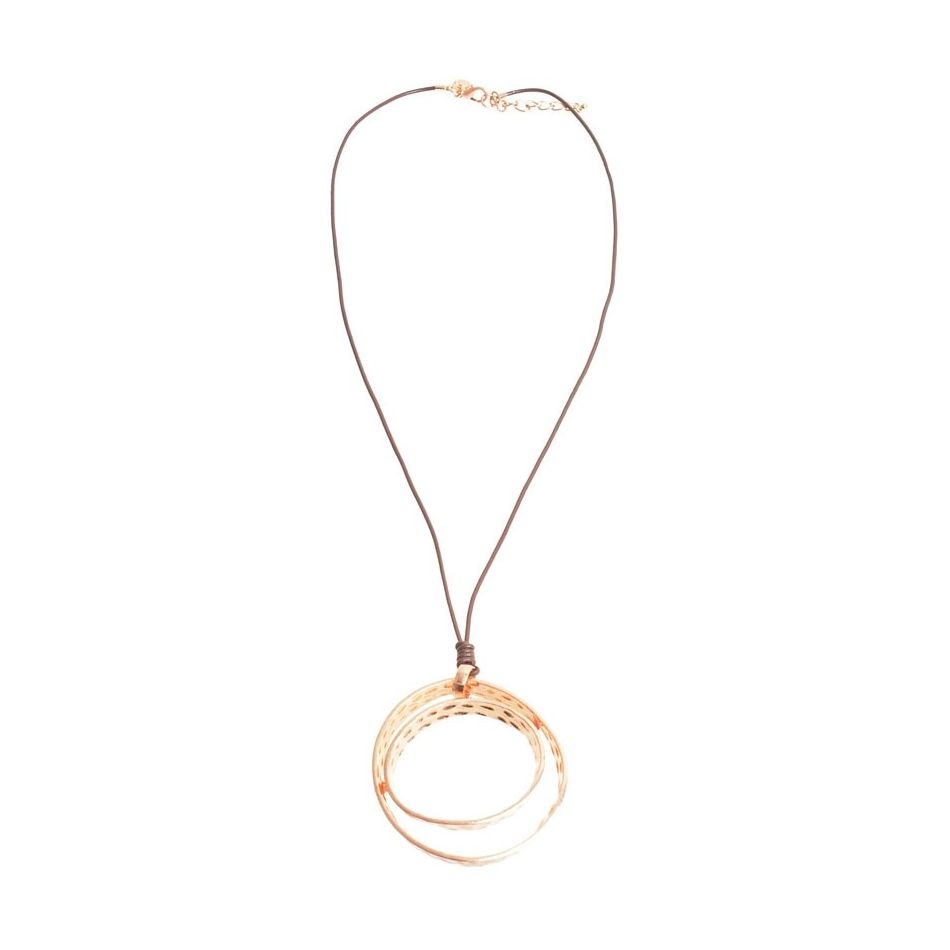 LONG METAL NECKLACE WITH GEOMETRIC SHAPES