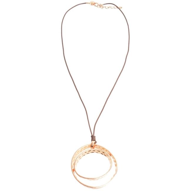LONG METAL NECKLACE WITH GEOMETRIC SHAPES