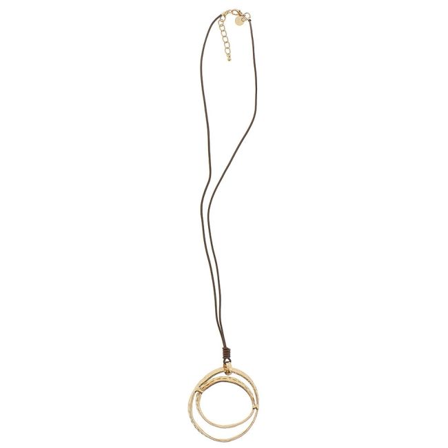 LONG METAL NECKLACE WITH GEOMETRIC SHAPES