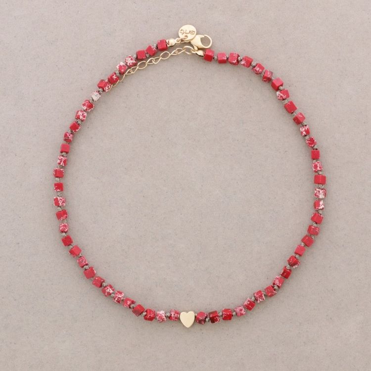 SHORT NECKLACE WITH SQUARE STONES WITH KNOTS