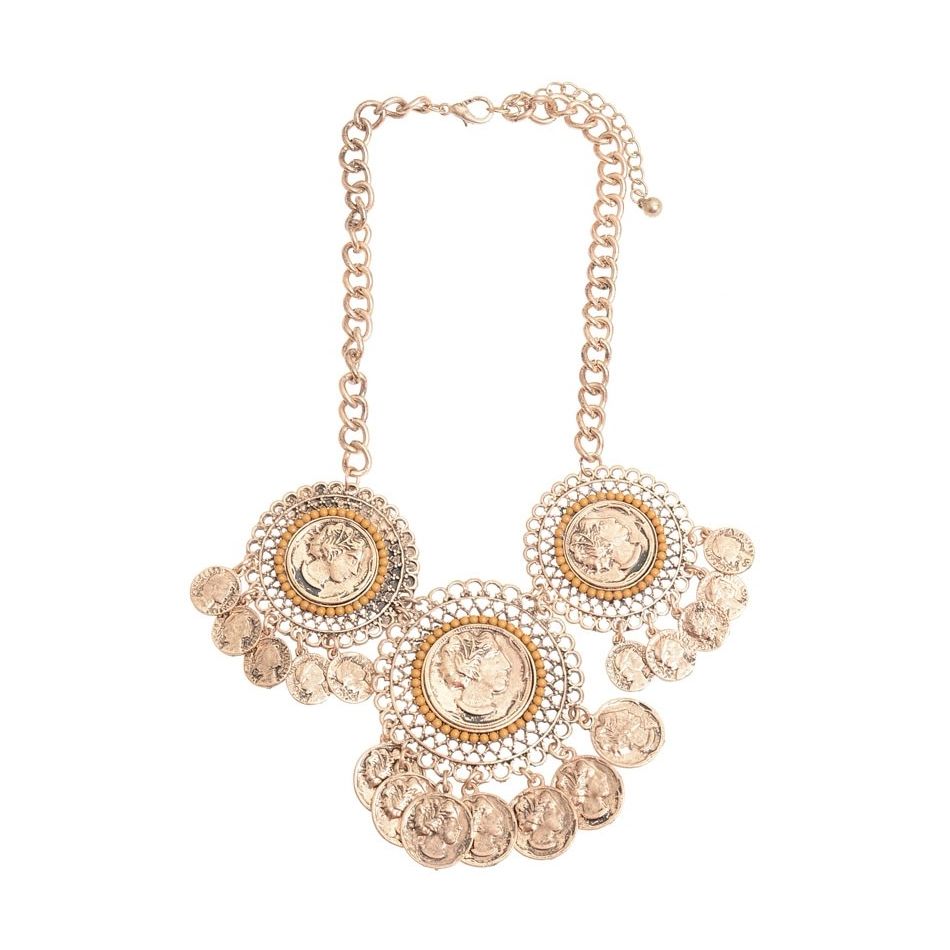 METAL MEDALLION SHORT NECKLACE