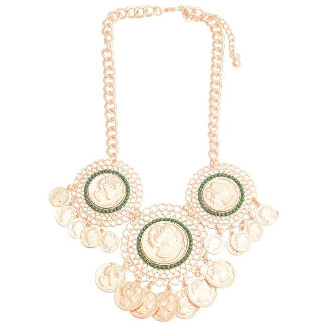 METAL MEDALLION SHORT NECKLACE