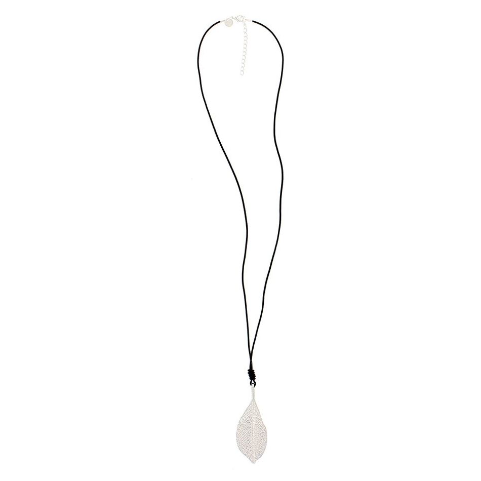 COLLAR LARGO COLGANTE HOJA