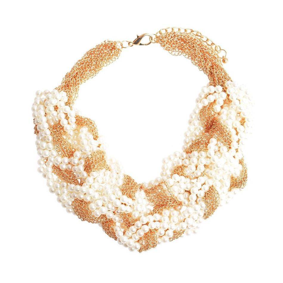 METAL PEARL SHORT NECKLACE