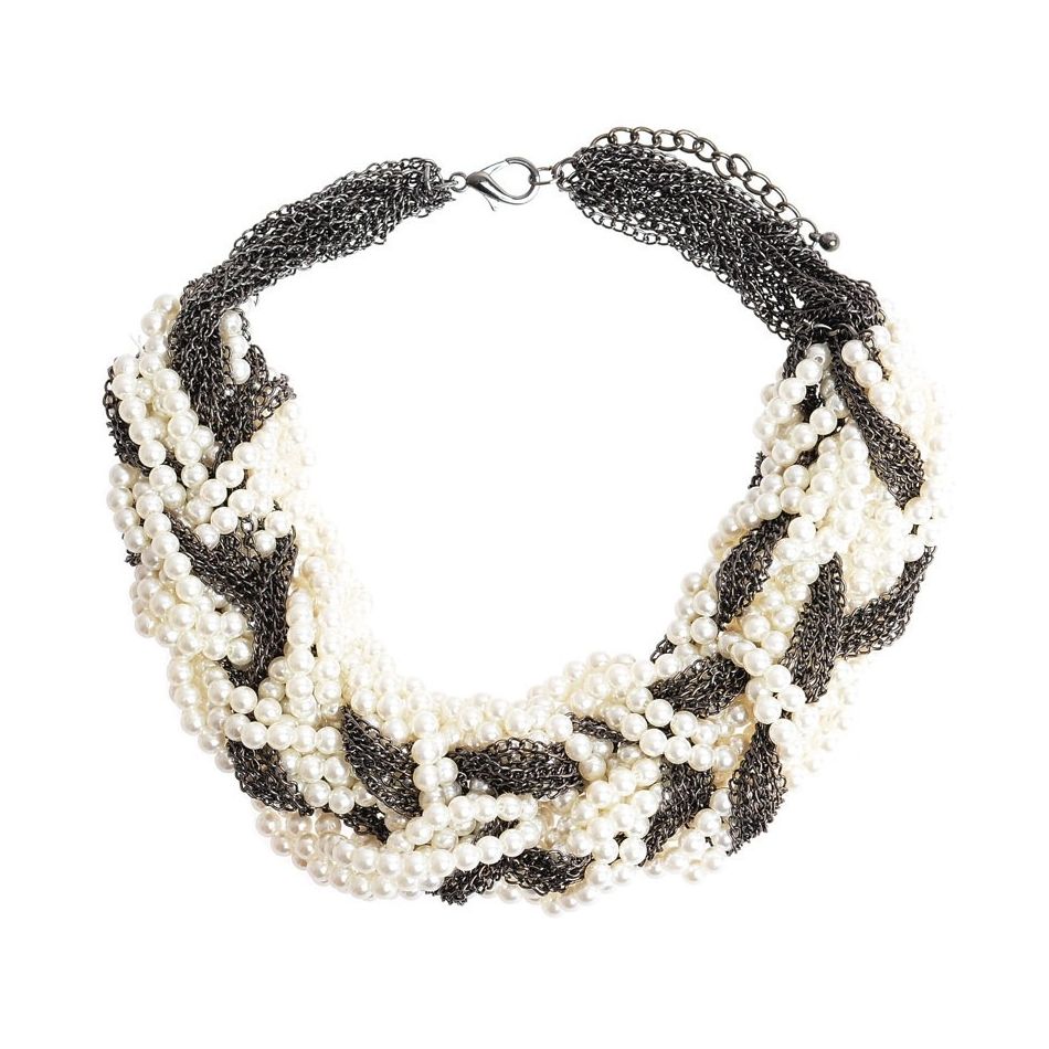 METAL PEARL SHORT NECKLACE