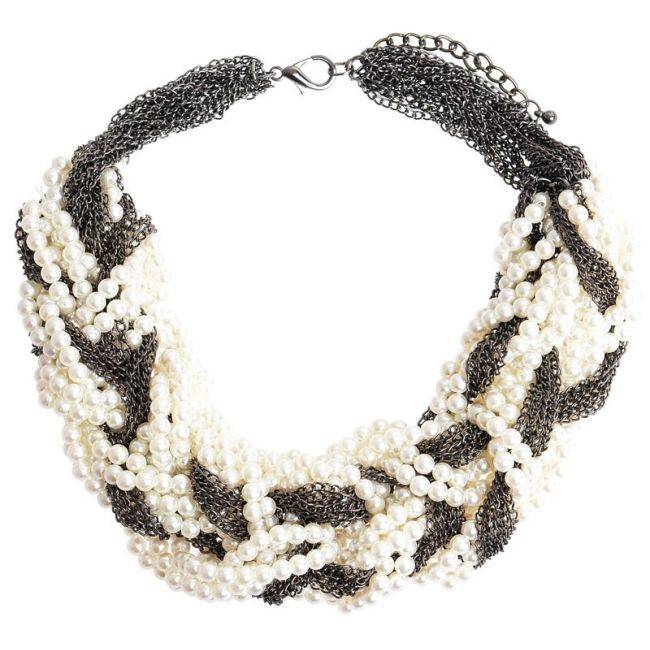 METAL PEARL SHORT NECKLACE