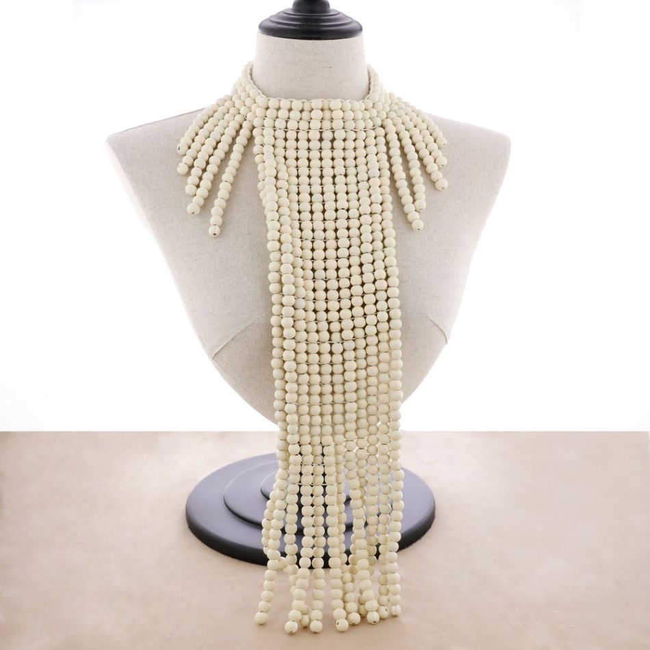 COLLAR BABERO BOLAS MADERA