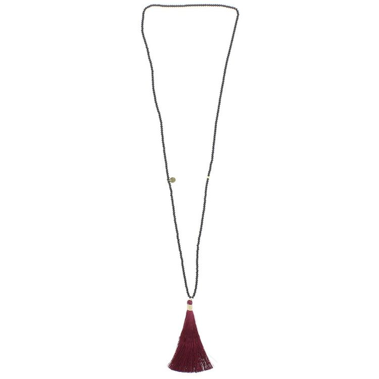 LONG FRINGE PENDANT NECKLACE