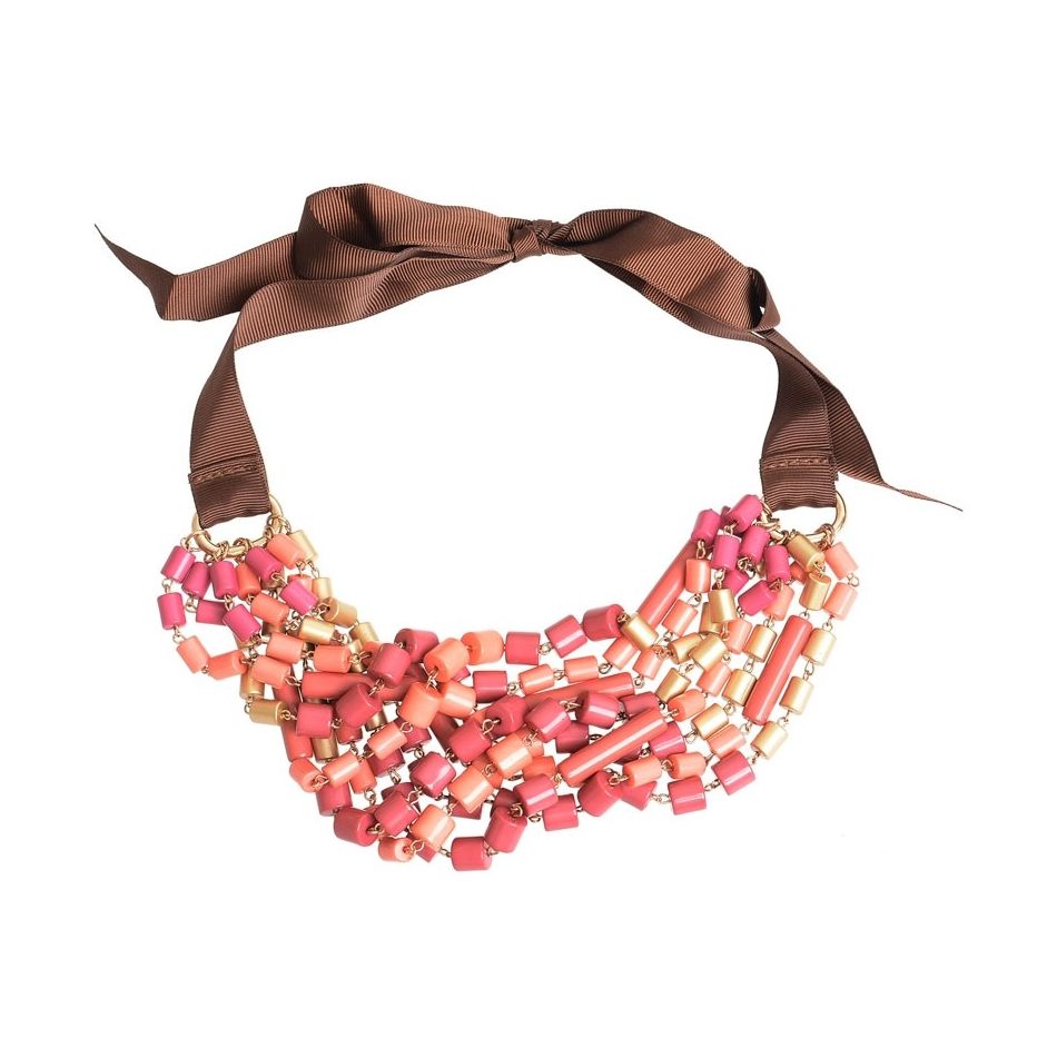 BEADED BOW SHORT NECKLACE