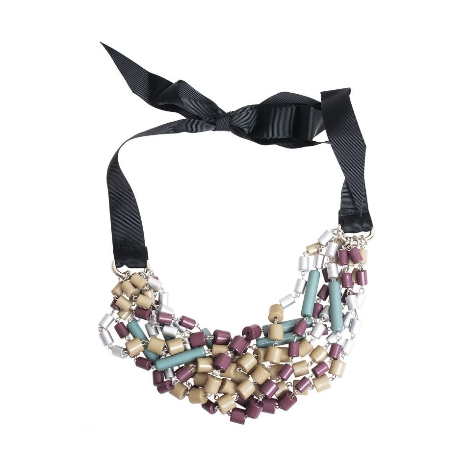 BEADED BOW SHORT NECKLACE