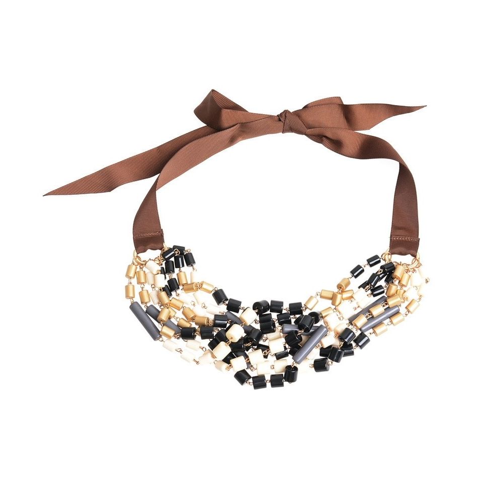 BEADED BOW SHORT NECKLACE