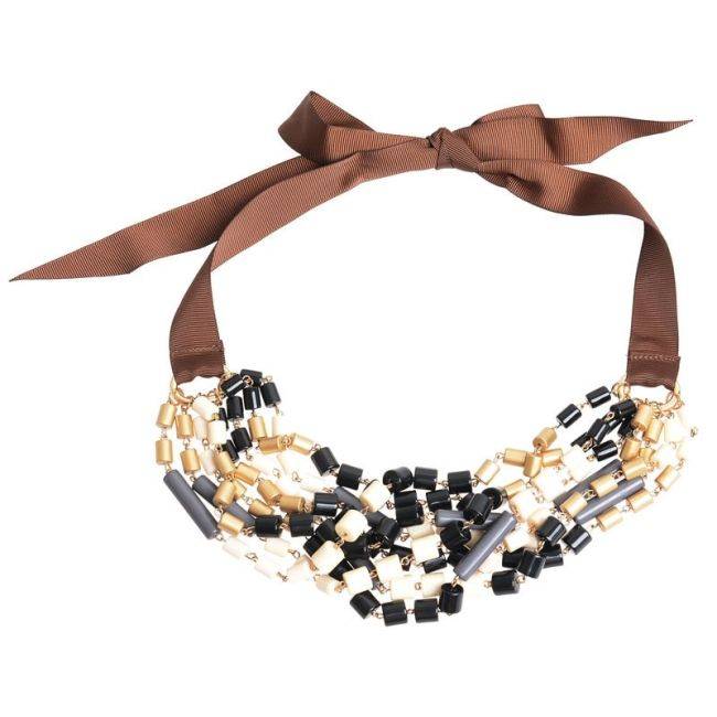 BEADED BOW SHORT NECKLACE