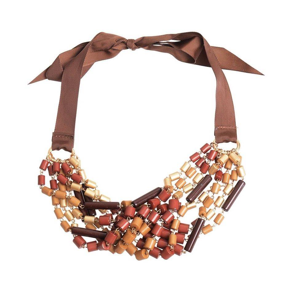 BEADED BOW SHORT NECKLACE