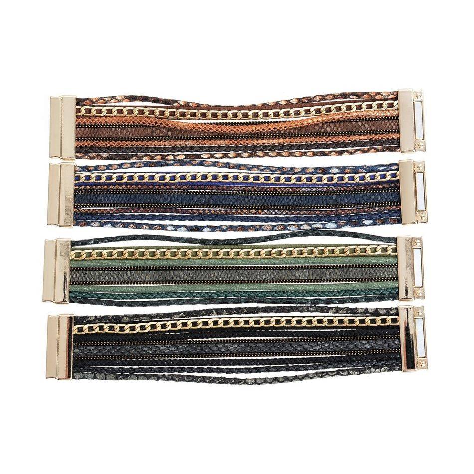 STRIPS BRACELET WITH MAGNET CLOSURE