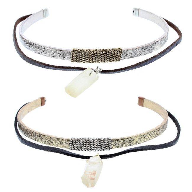 SUEDE METAL CHOKER
