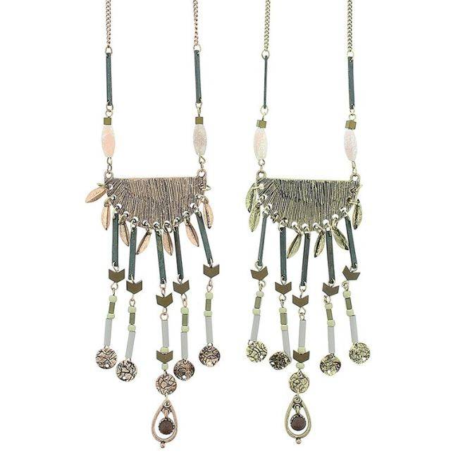 COLLAR LARGO COLGANTES CUENTAS