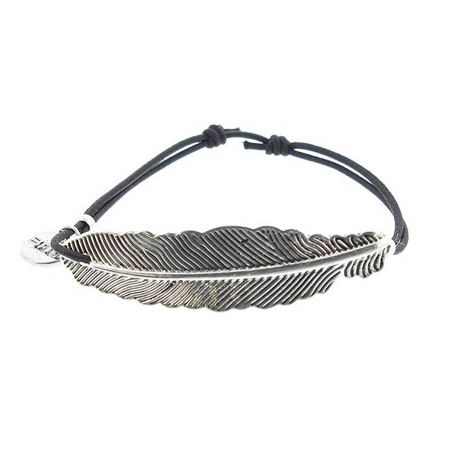 PULSERA GOMA HOJA METAL