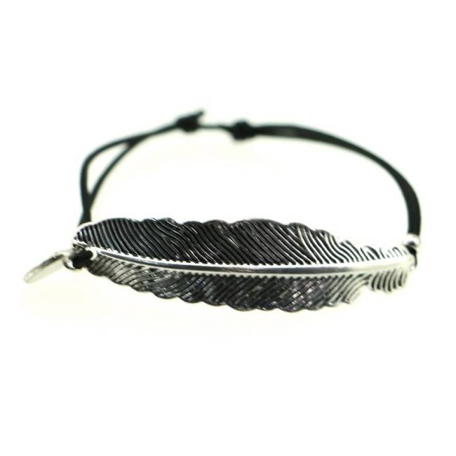 PULSERA GOMA HOJA METAL