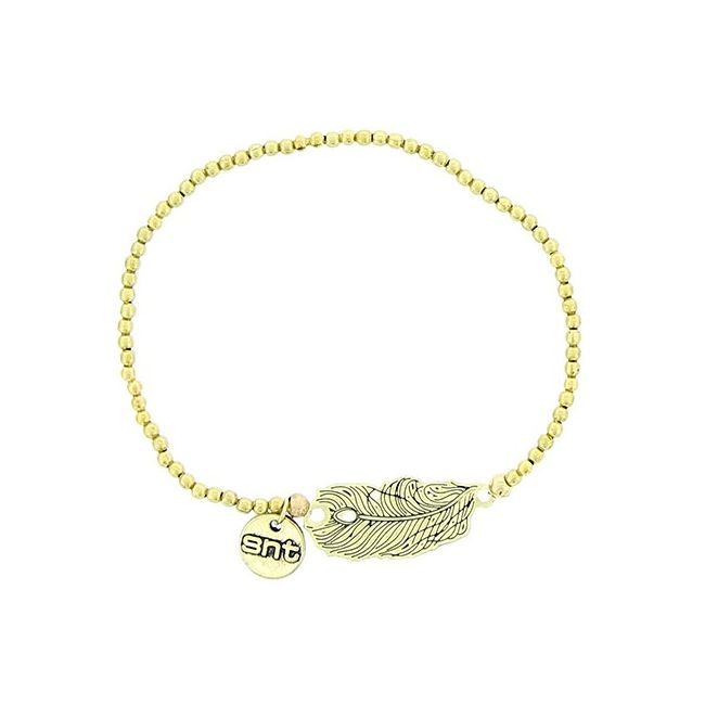 METAL FEATHER BEADS BRACELET