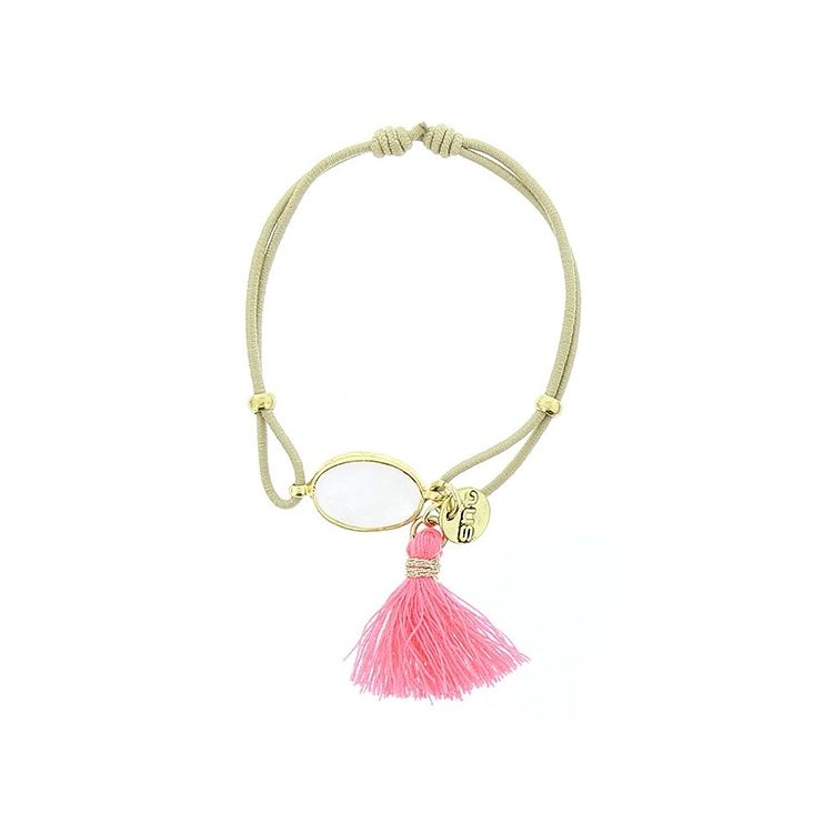 ELASTIC STONE FRINGE BRACELET