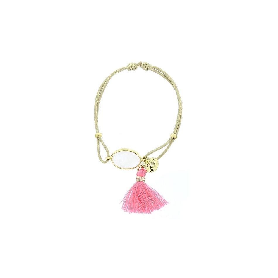 PULSERA GOMITA PIEDRA FLECO